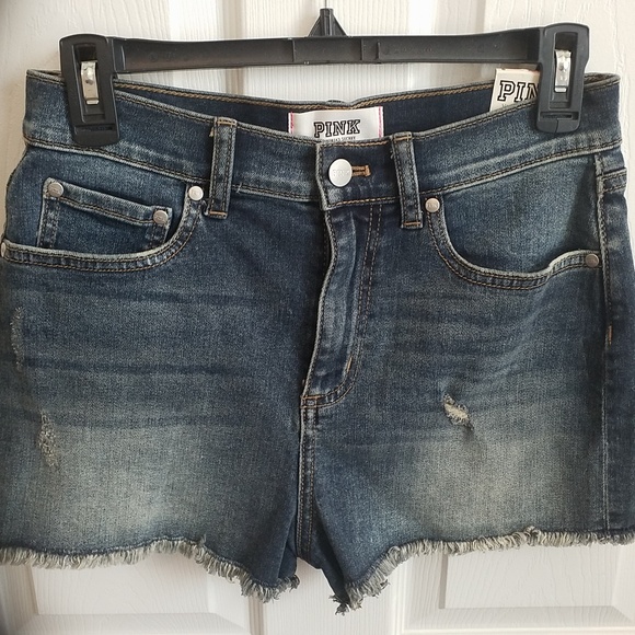 NWT VS Pink High- Waisted Cut Off Shorts - Picture 5 of 5
